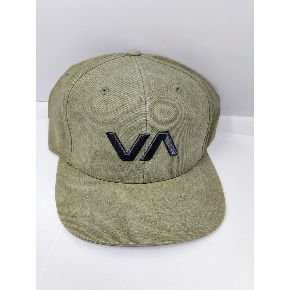 RVCA Hat Snapback Plain Logo VA Embroidered Cap Green Mid Fit